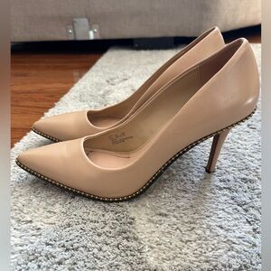 Coach Samantha Blush Leather Studded Pumps